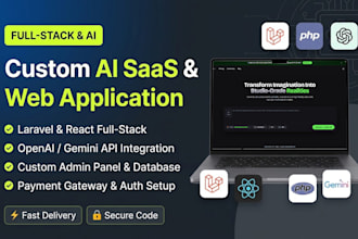 build custom ai saas application and laravel web app