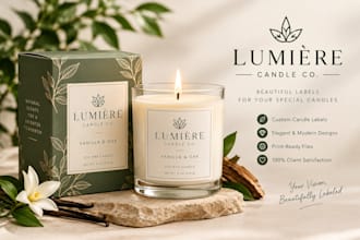 do candle label and product label design