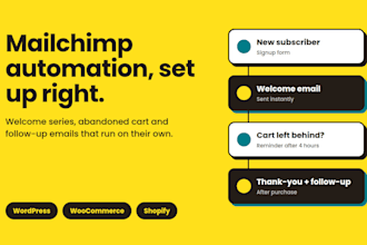 do mailchimp campaign, automation and design landing page
