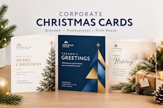 design professional corporate business christmas card