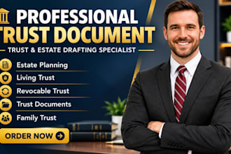 draft living trust, revocable trust and estate planning documents