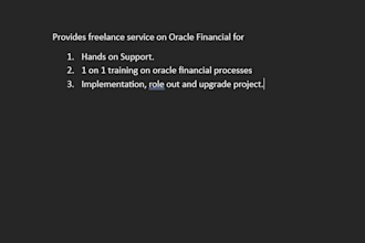 freelance work for oracle financial role