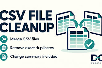 clean and merge CSV files and remove exact duplicate rows