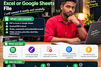 convert PDF or image to excel or google sheets accurately