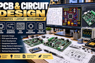 create pcb design, electrical schematics and circuit development