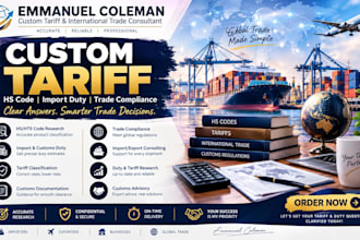 provide custom tariff, hs code, customs duty and import export advisory