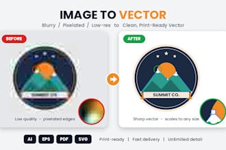 vectorize image, photo, sketch or artwork into clean vector