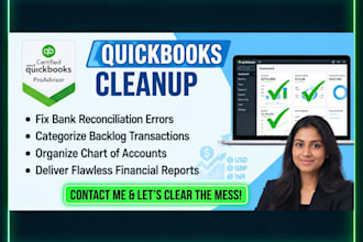 professional quickbooks bookkeeping and cleanup