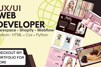 develop a website squarespace shopify webflow  uxui canva