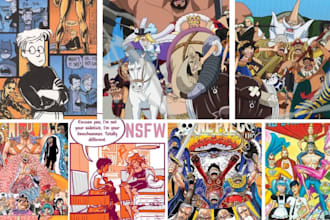 draw nsfw comic page manga illustration webtoon character comic artist novel sfw