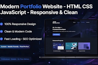 create a responsive portfolio website using html css javascript