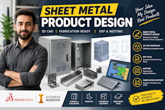 design sheet metal products, enclosures, cabinets, brackets, parts