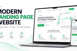design and develop a modern responsive landing page website