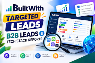 provide targeted builtwith leads, b2b leads, and tech stack reports