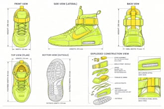 do custom shoe tech pack, sneaker tech pack, 3d footwear and custom shoe design