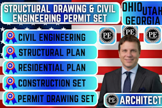 do structural drawing civil engineering permit drawing set ohio utah georgia ga