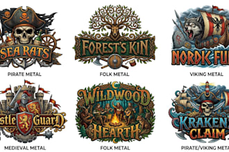 design pirate metal, viking metal and medieval metal logo