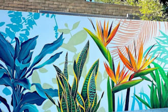 create custom mural art illustration wall decor and large scale artwork