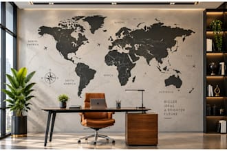 design custom doodle, mural, wall art for office and restaurant