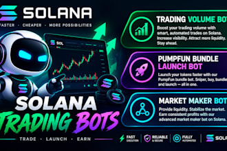 create trading volume bot, pumpfun bundle launch bot, market maker bot on solana