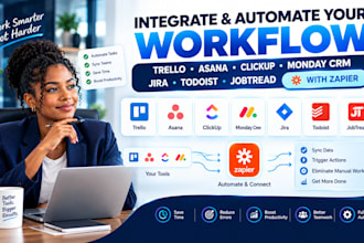 integrate trello asana clickup monday crm jira todoist jobtread with zapier