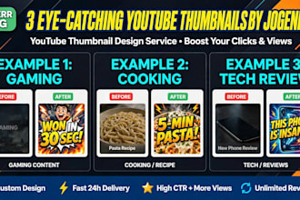 design3modern and eye catching youtube thumbnailsin 24 hours