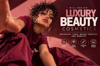 design luxury beauty cosmetics branding, logo, brand identity and website