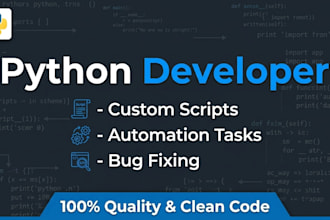 be your python coder and software developer
