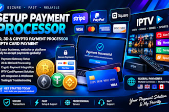 setup payment processor, 2d, 3d crypto payment processor, iptv card payment