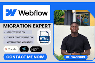 migrate claude code HTML to webflow website react to webflow website