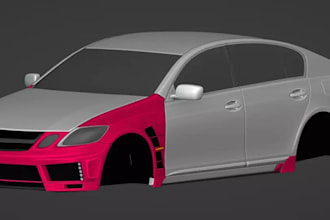 3d scan car part rear bumper design,front bumpers side skirt body,widebody model