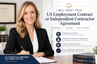 draft US employment contract or independent contractor agreement