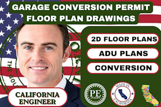 do california adu plans garage conversion permit floor plan drawings