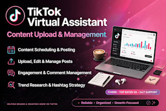tiktok virtual assisntant for content upload