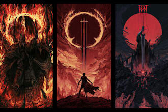 draw detailed dark art for metal band t shirt artwork