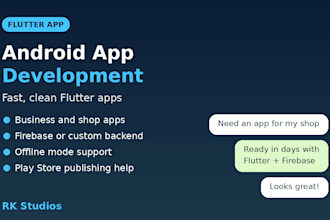develop a flutter mobile app for android
