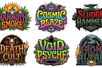 design stoner metal, psychedelic metal, doom metal logo