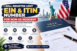 register legit ein itin number for non us resident for tax