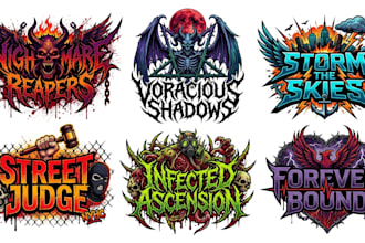 design blackened deathcore, metalcore and hardcore logo
