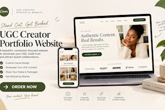 design a canva ugc creator portfolio website for brands, ugc portfolio website