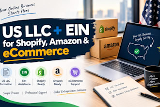 form your US llc and ein for shopify, amazon and ecommerce