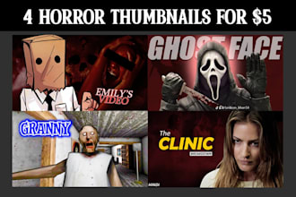 design gaming horror thumbnails for cheap