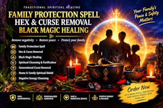 perform family protection spell, hex curse removal black magic healing spell