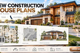 design new construction house plans and drawings in texas, california