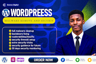 secure wordpress website , malware removal, remove virus, clean hacked wordpress