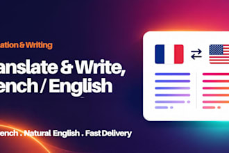 translate and write content between french and english