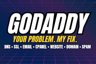 redesign godaddy website, setup dns, SSL, CDN, fix domain, https fix cloudflare