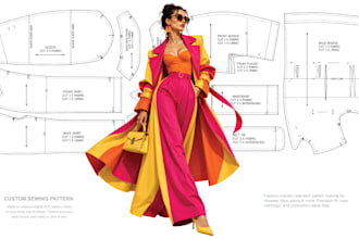 create custom digital sewing pattern PDF in 24 hours