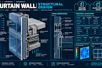 do curtain wall structural calculations and glazing framing design