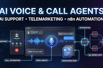 automate ai call and voice agent, knowledge based support, telemarketing, n8n